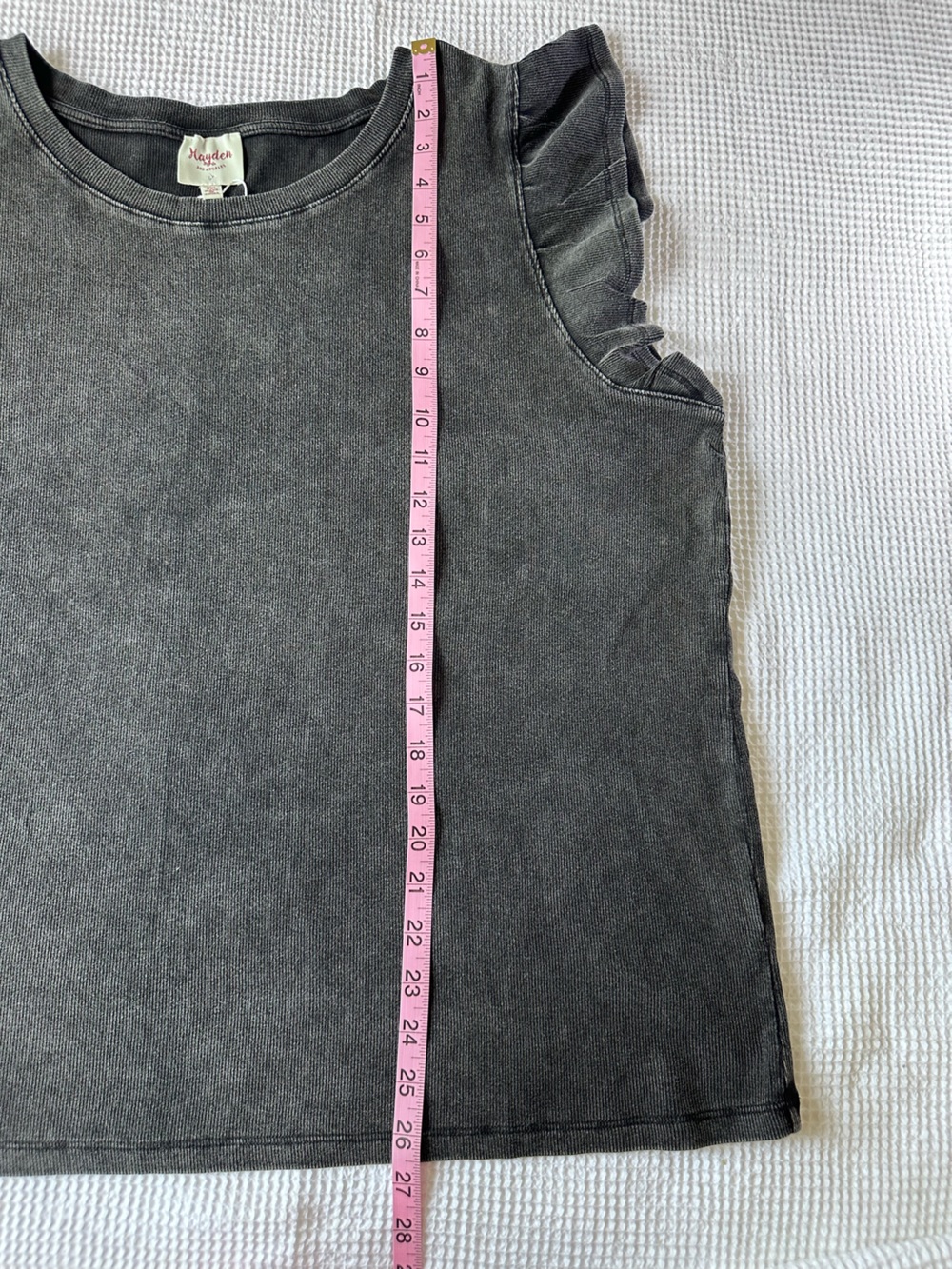 Black Washed Ruffle Sleeve Top - Picture 8 of 12